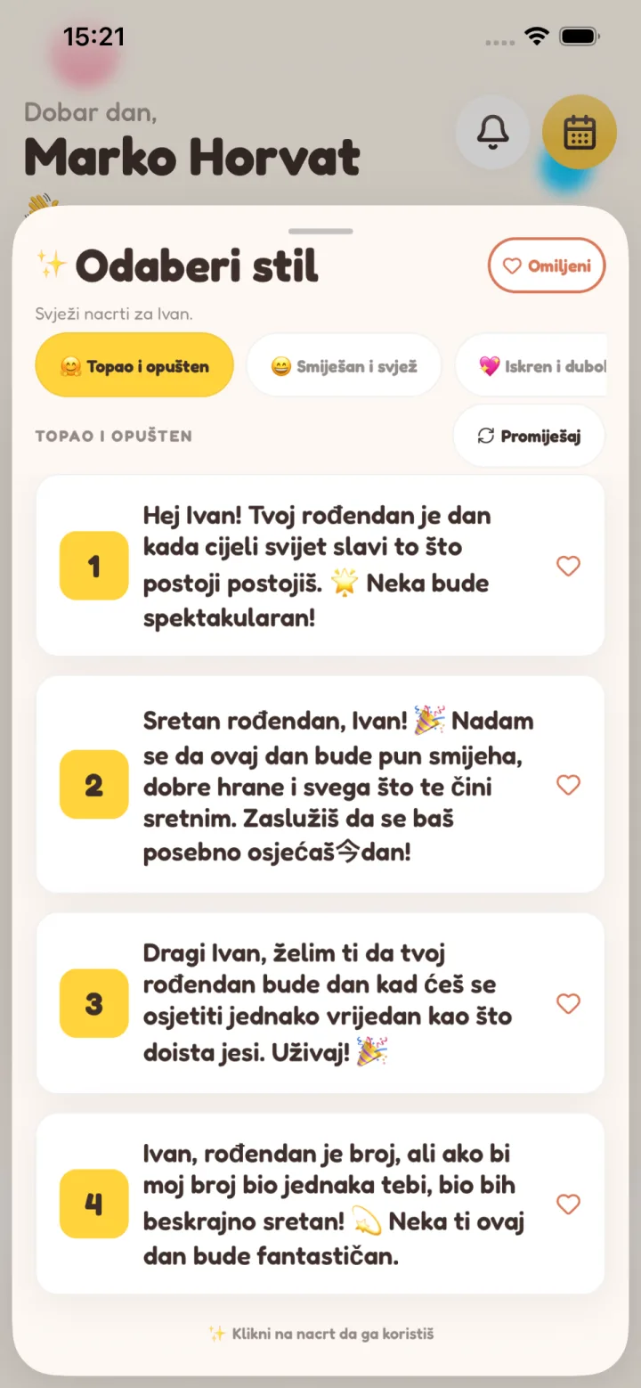Pripremljeno za tebe