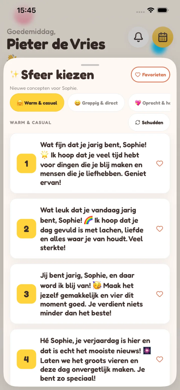 Voor jou opgesteld