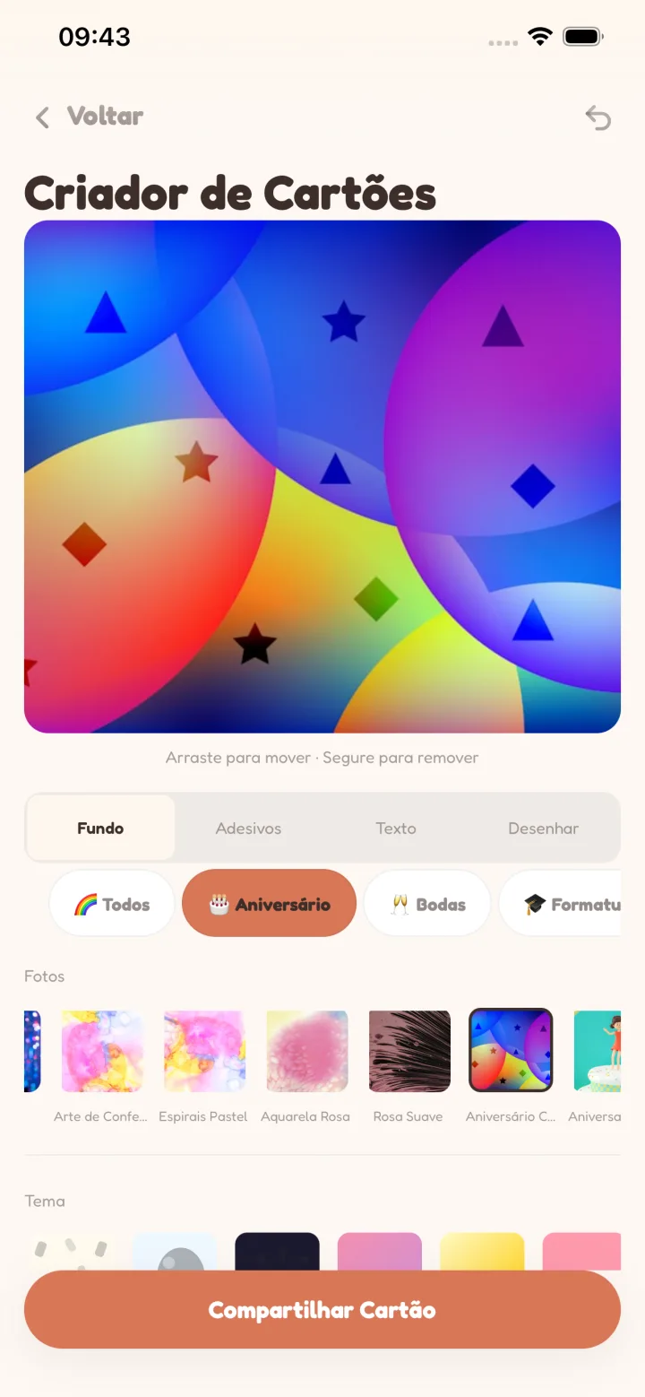 Cartões pra guardar