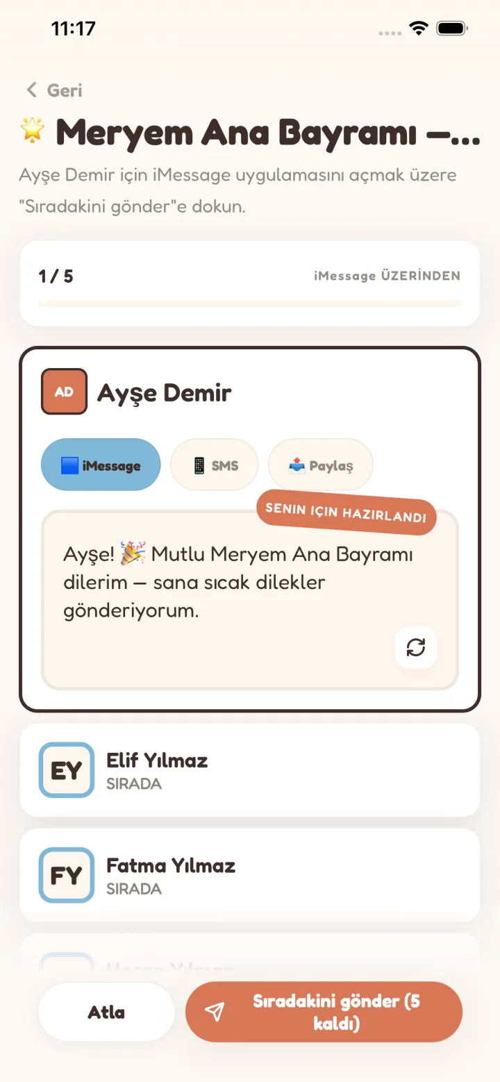 Tek sıra, tüm arkadaşlar