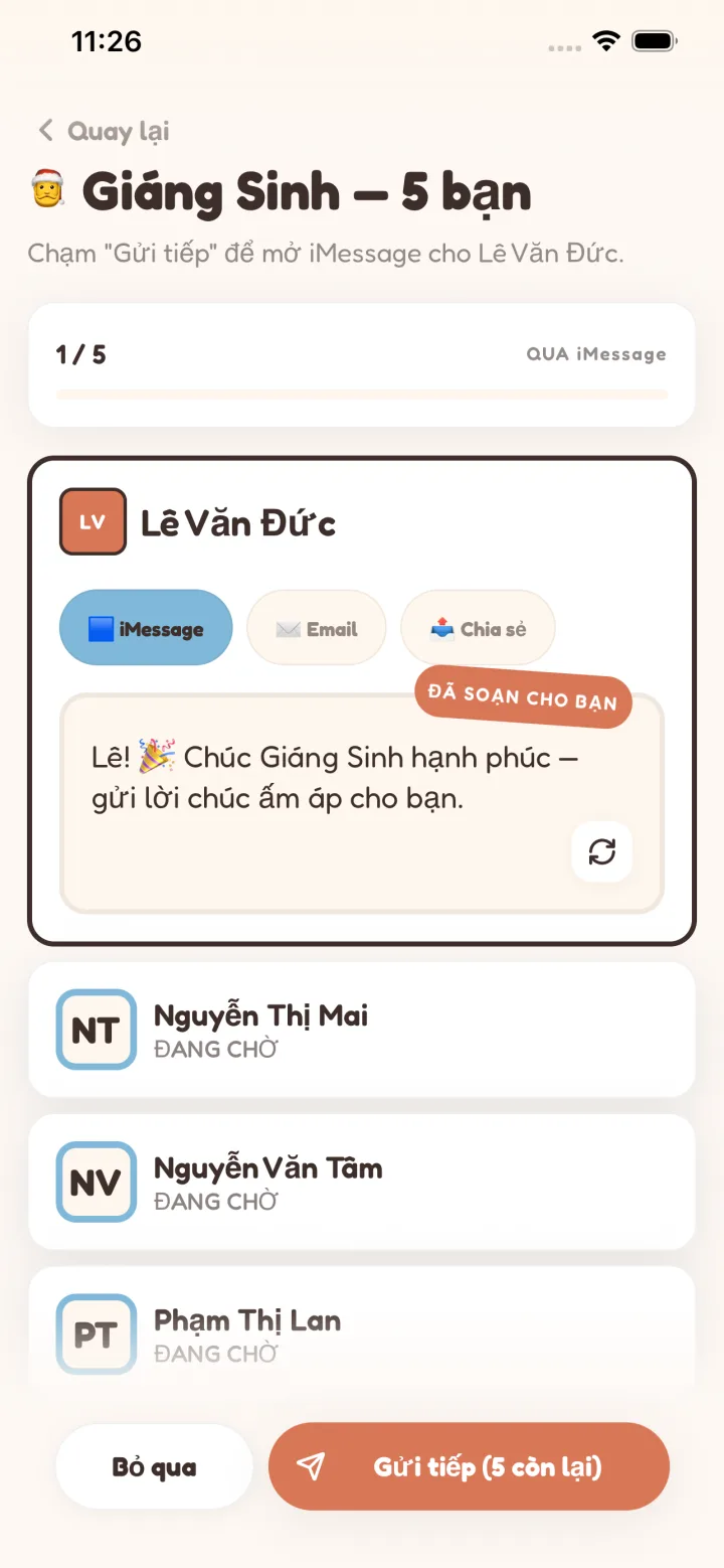 Một hàng, mọi bạn bè